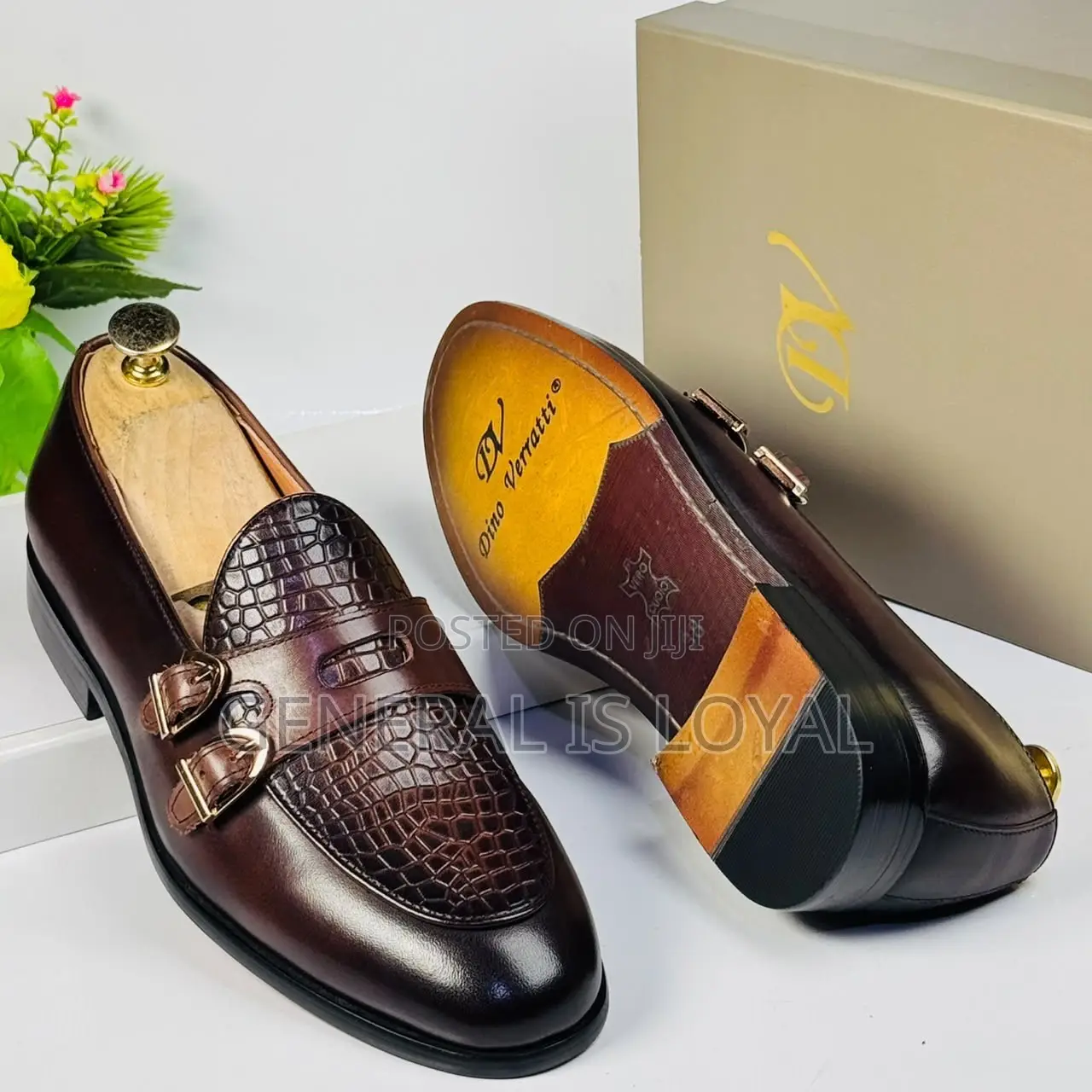Dino Verratti Brown Leather Monk Strap Men’s Loafer