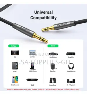 UGREEN 3.5mm Audio Cable, Nylon Braided, Male to Male From USA