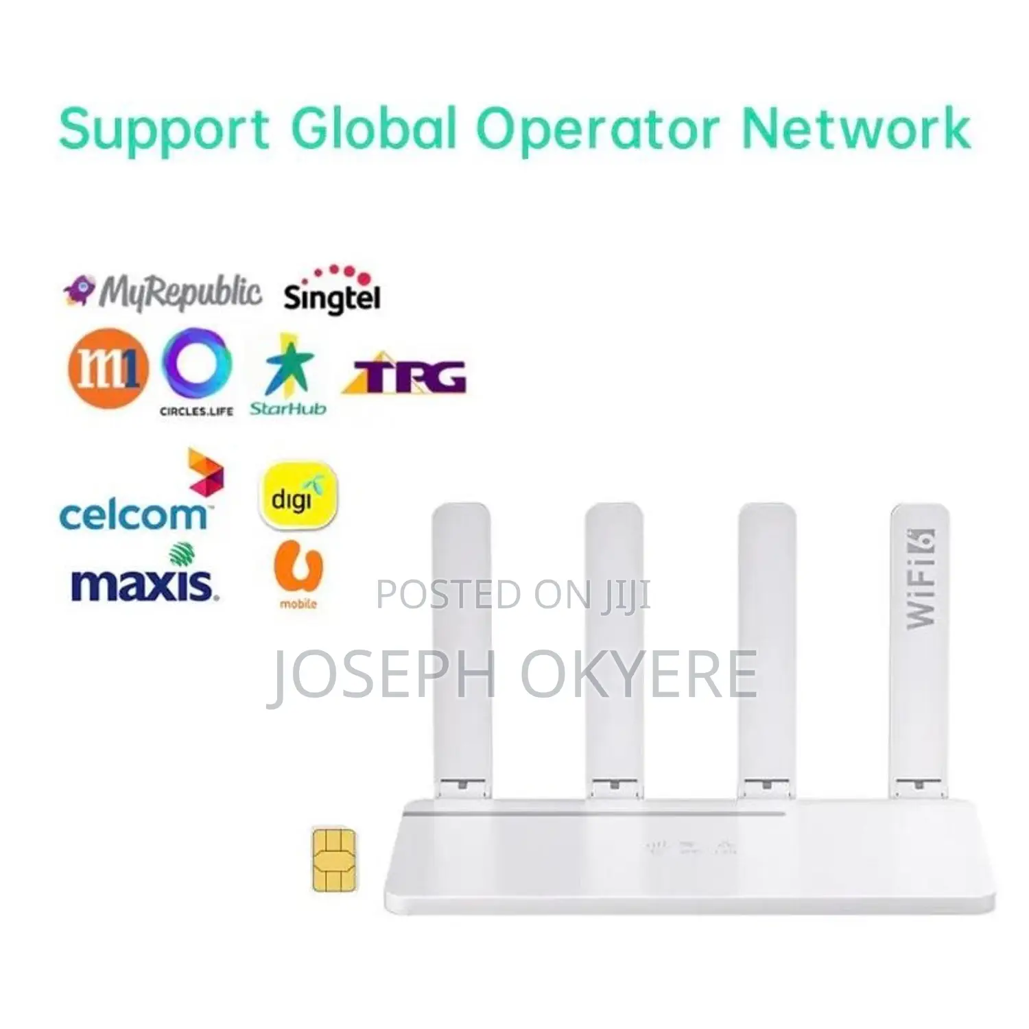 Universal 300Mbs Wifi6 2.4G Sim Card Router - White