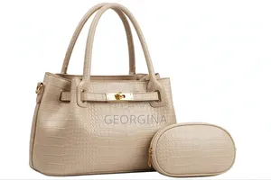 IKUEMAN 2-in-1 Crocodile Pattern Ladies Handbag + Purse Set - 6 Colors