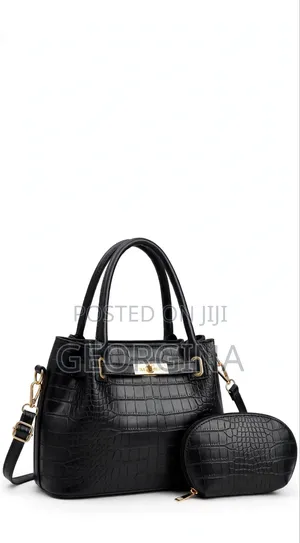 IKUEMAN 2-in-1 Crocodile Pattern Ladies Handbag + Purse Set - 6 Colors