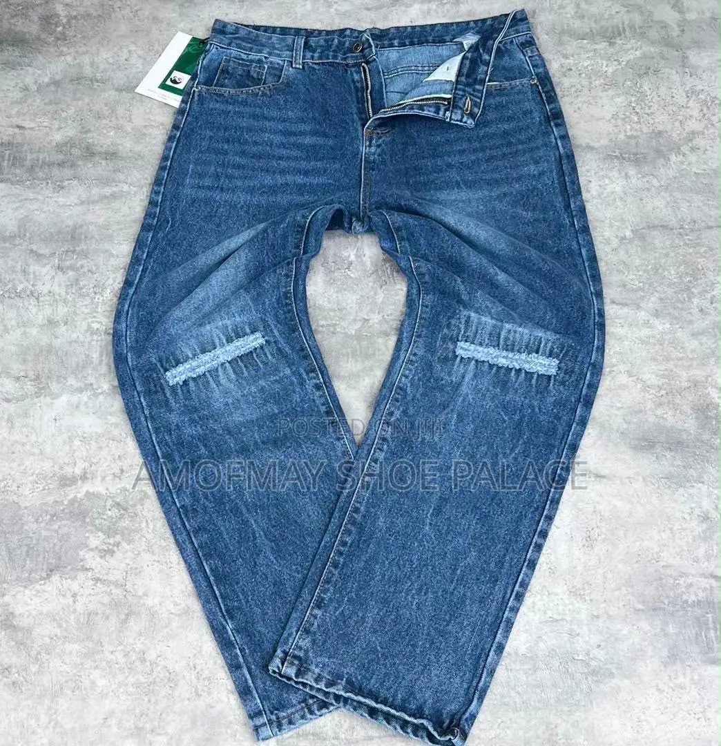 Black Cross Print Baggy Jeans