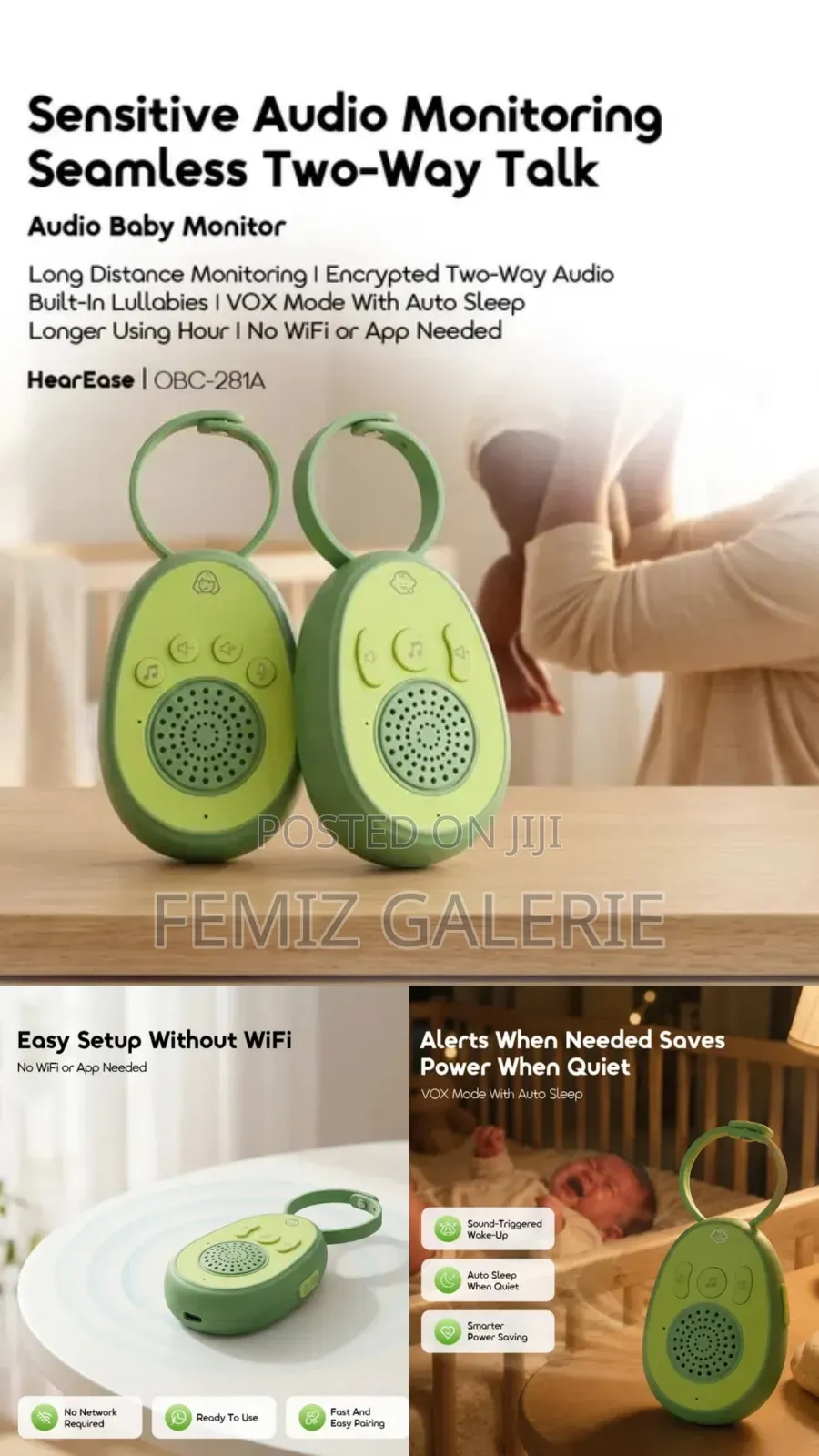 Oraimo HearEase Audio Baby Monitor-Encrypted Private Conversations