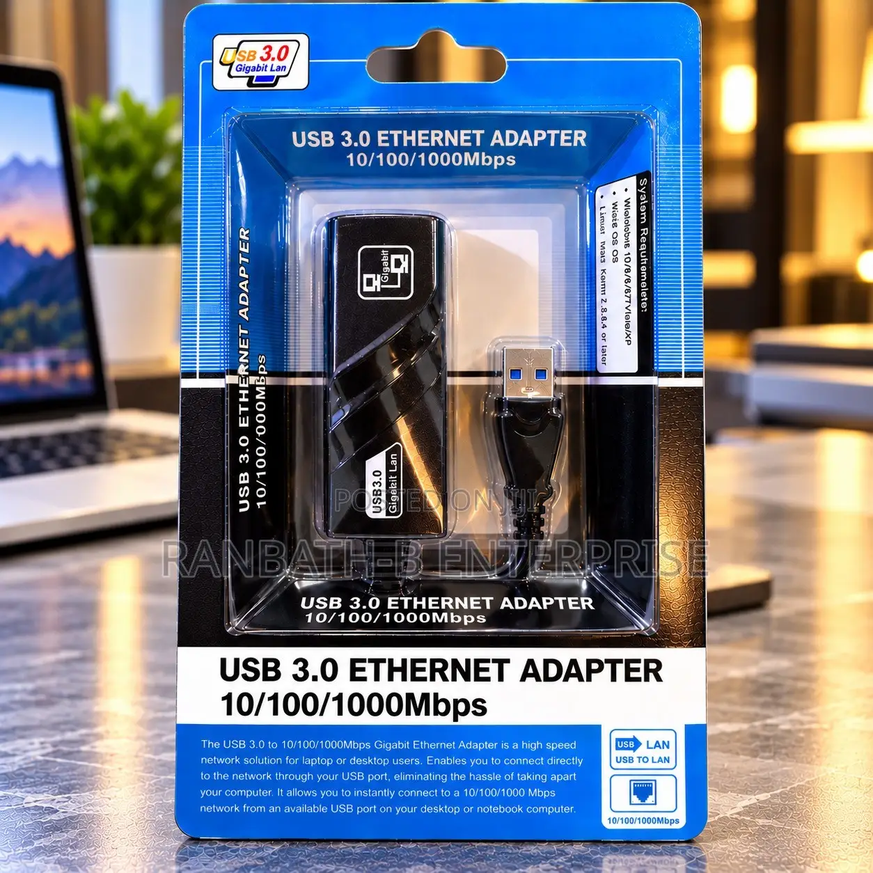 Gigabit Ethernet via USB 3.0 – 10/100/1000Mbps Network Adapter