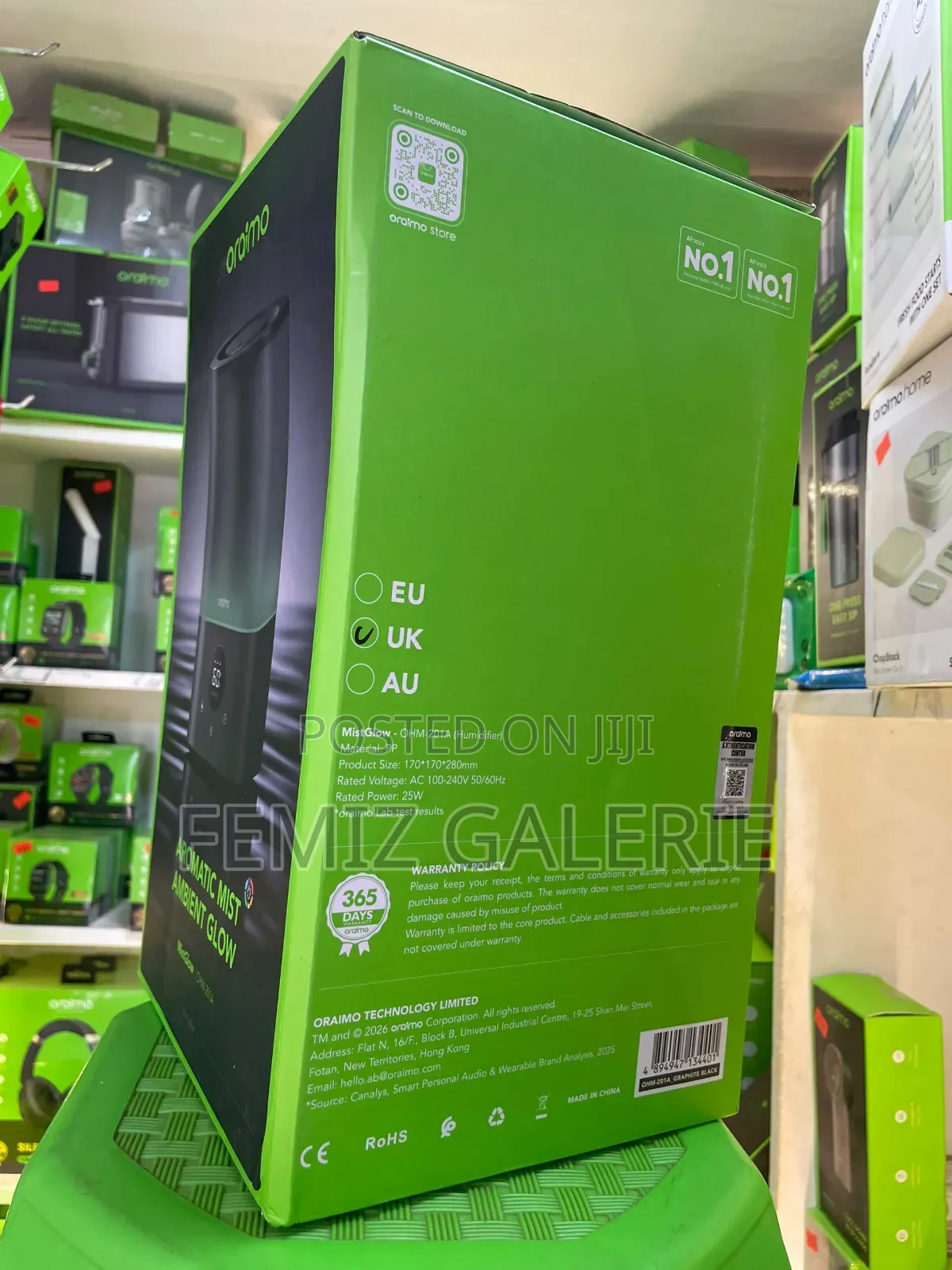 Oraimo MistGlow 3.2L Smart Humidifier LED Display 7-Color Light