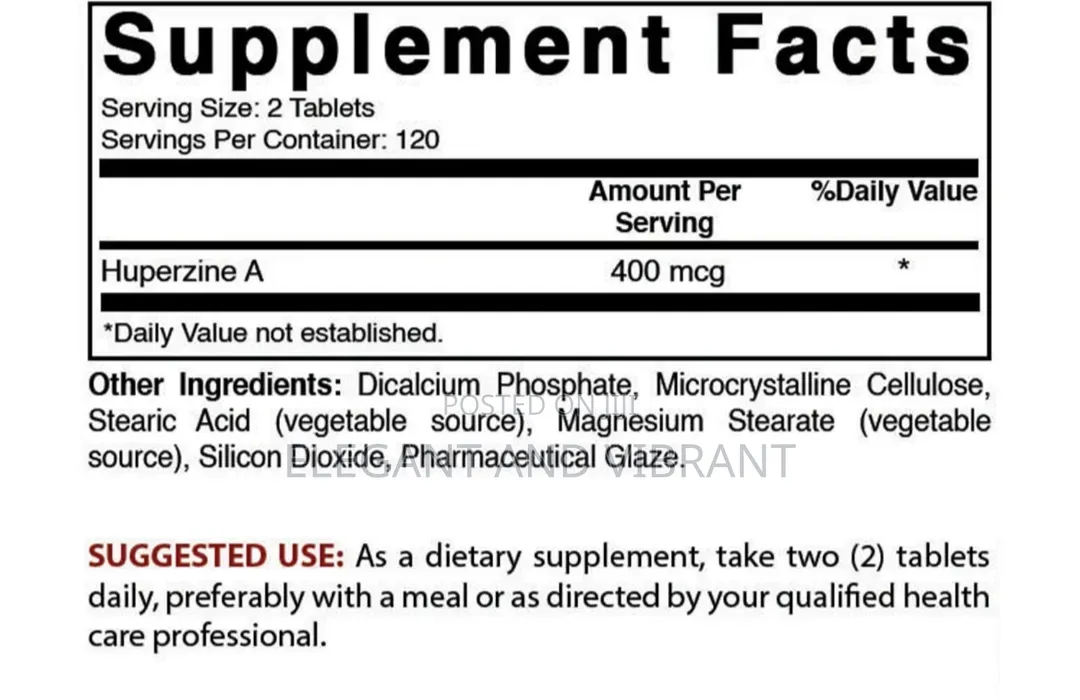 Huperzine a 400 MCG Per Serving- 240 Tablets