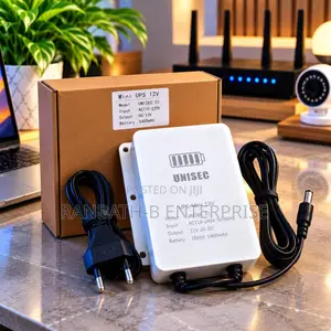 UNISEC Mini UPS 12V – 12V 2A Backup Power for Routers, Modems CCTV