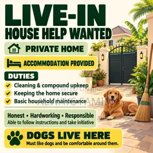 Live-in House Help Wanted – Accommodation Provided