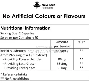 Reishi Mushroom Capsules 120 Capsules