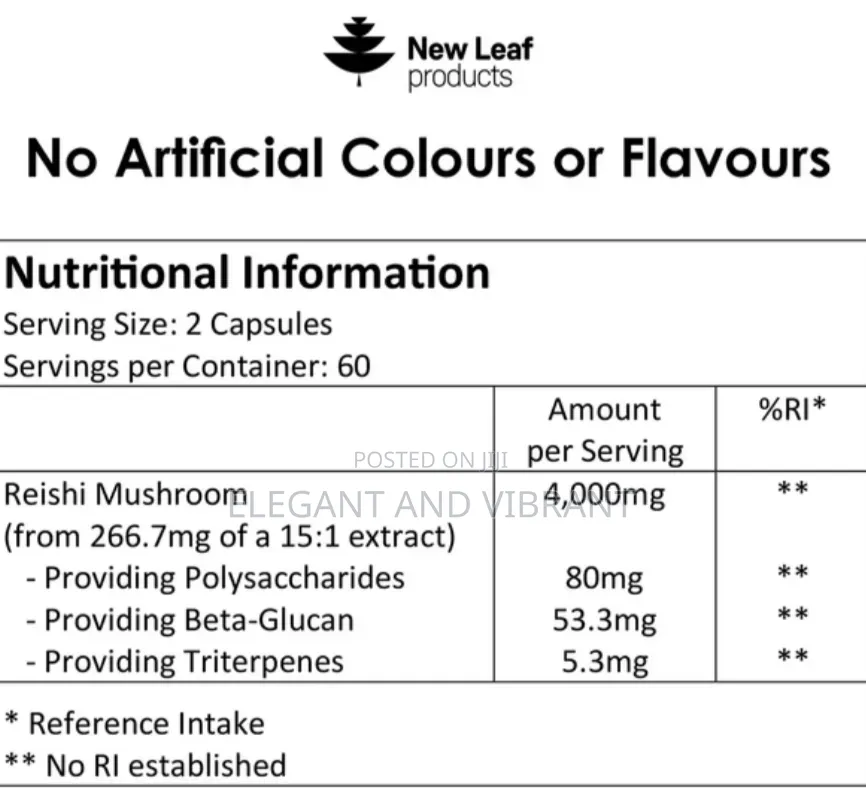 Reishi Mushroom Capsules 120 Capsules