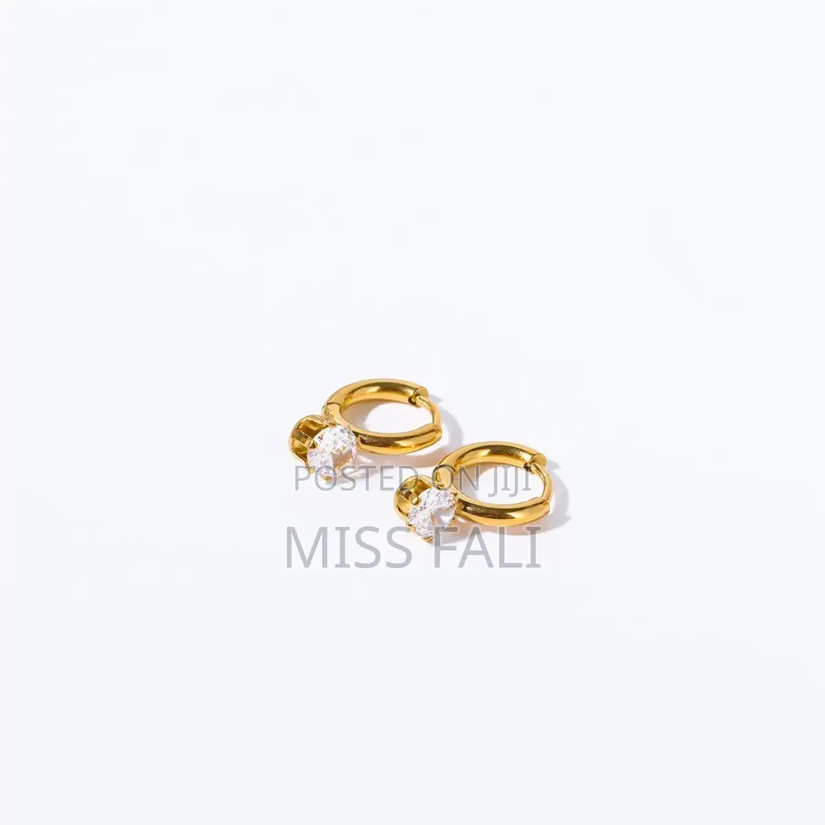 Solitaire Gold Huggies