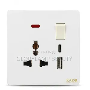 Universal Wall Socket With Switch, USB-A USB-C Charging Ports