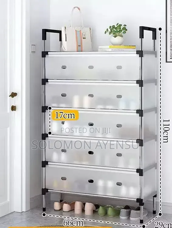 Multi-Layer Shoe Organizer Tower With Transparent Flip-Down Covers .