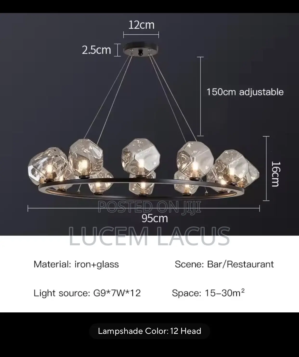 Modern Glass Hanging LED Chandelier