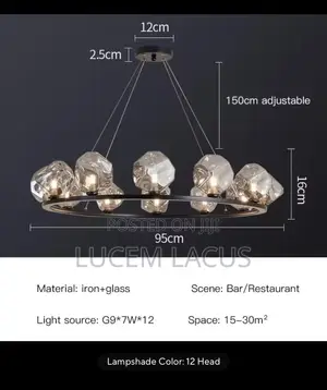 Modern Glass Hanging LED Chandelier