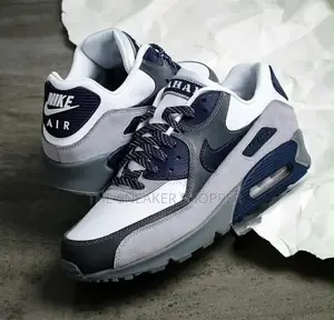 Nike Air Max 90 - "White / Wolf Grey / Midnight Navy"
