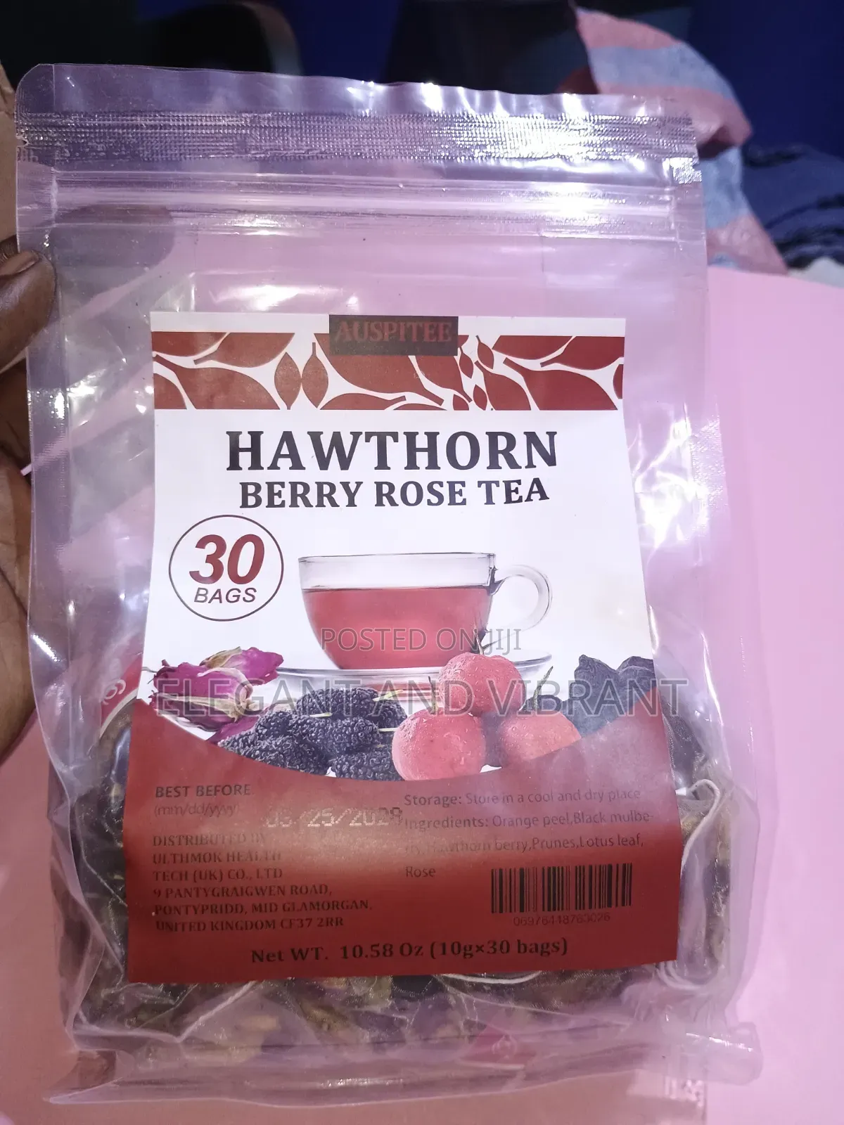 Hawthorn Berry Tea, 30 Tea Bags/300 Grams