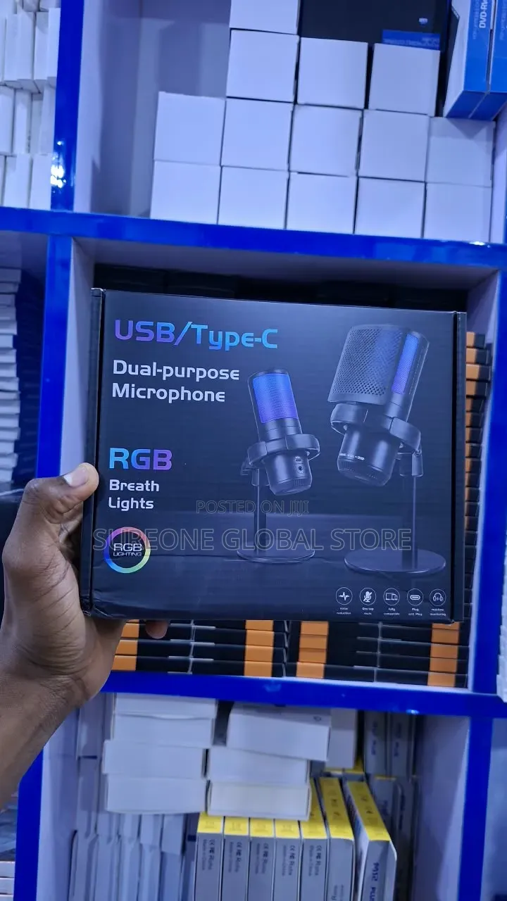 USB/Type-C Dual-Purpose Desktop Microphone, Best for Gaming, Podcast