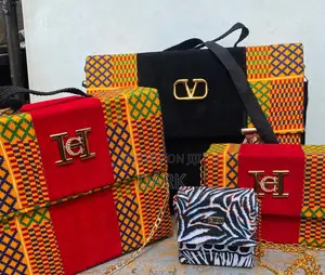 Handmade African Kente Box Bags