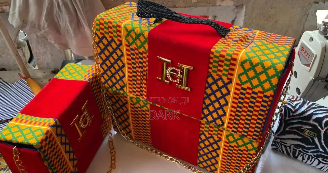 Handmade African Kente Box Bags