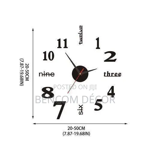 3D Wall Clock – Modern DIY Wall Clock for Living Room