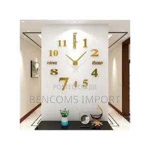Modern DIY Wall Clock for Living Room, Bedroom Office- Gold Color