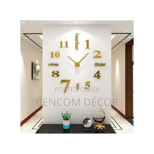 Modern DIY Wall Clock for Living Room, Bedroom Office- Gold Color