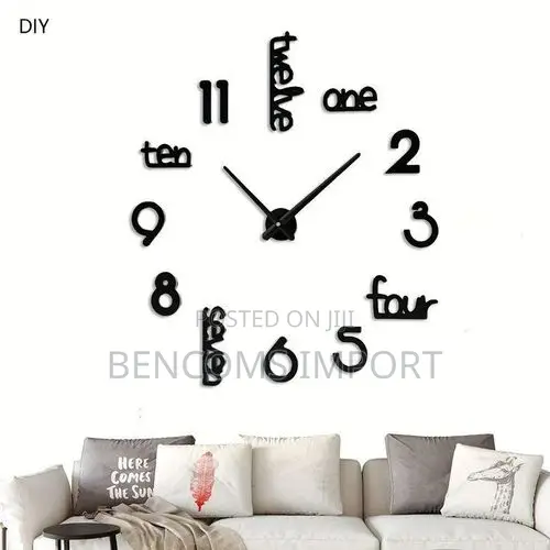 3D Acrylic Wall Clock, DIY Art Clock for Living Room and Bedroom