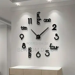 3D Acrylic Wall Clock, DIY Art Clock for Living Room and Bedroom