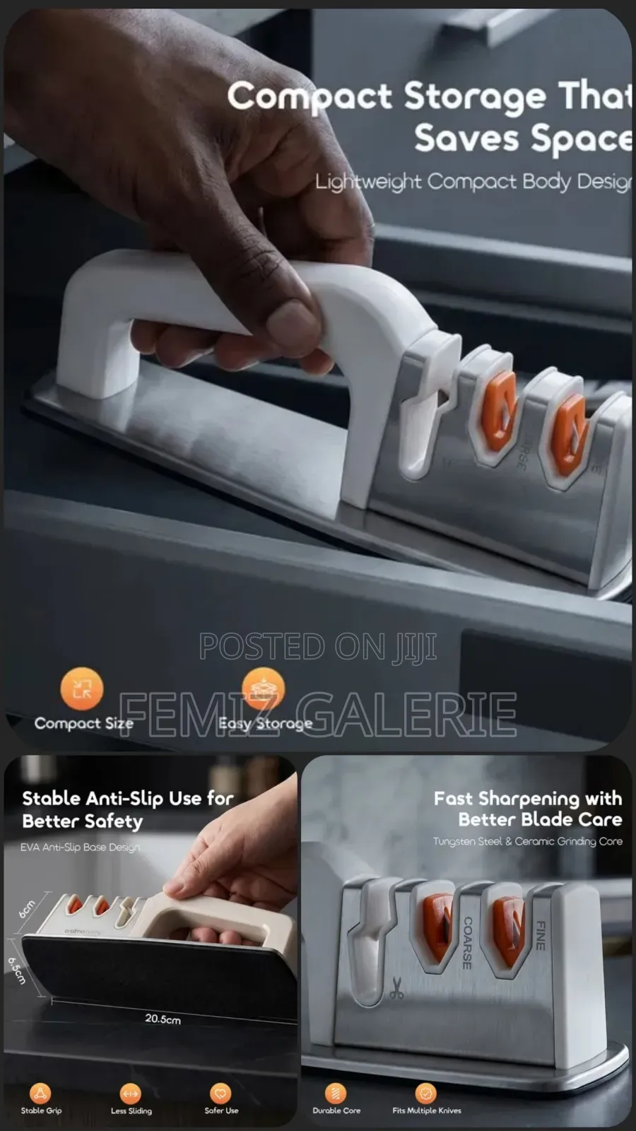 Oraimo SharpEdge Efficient Space-Saving Knife Sharpener