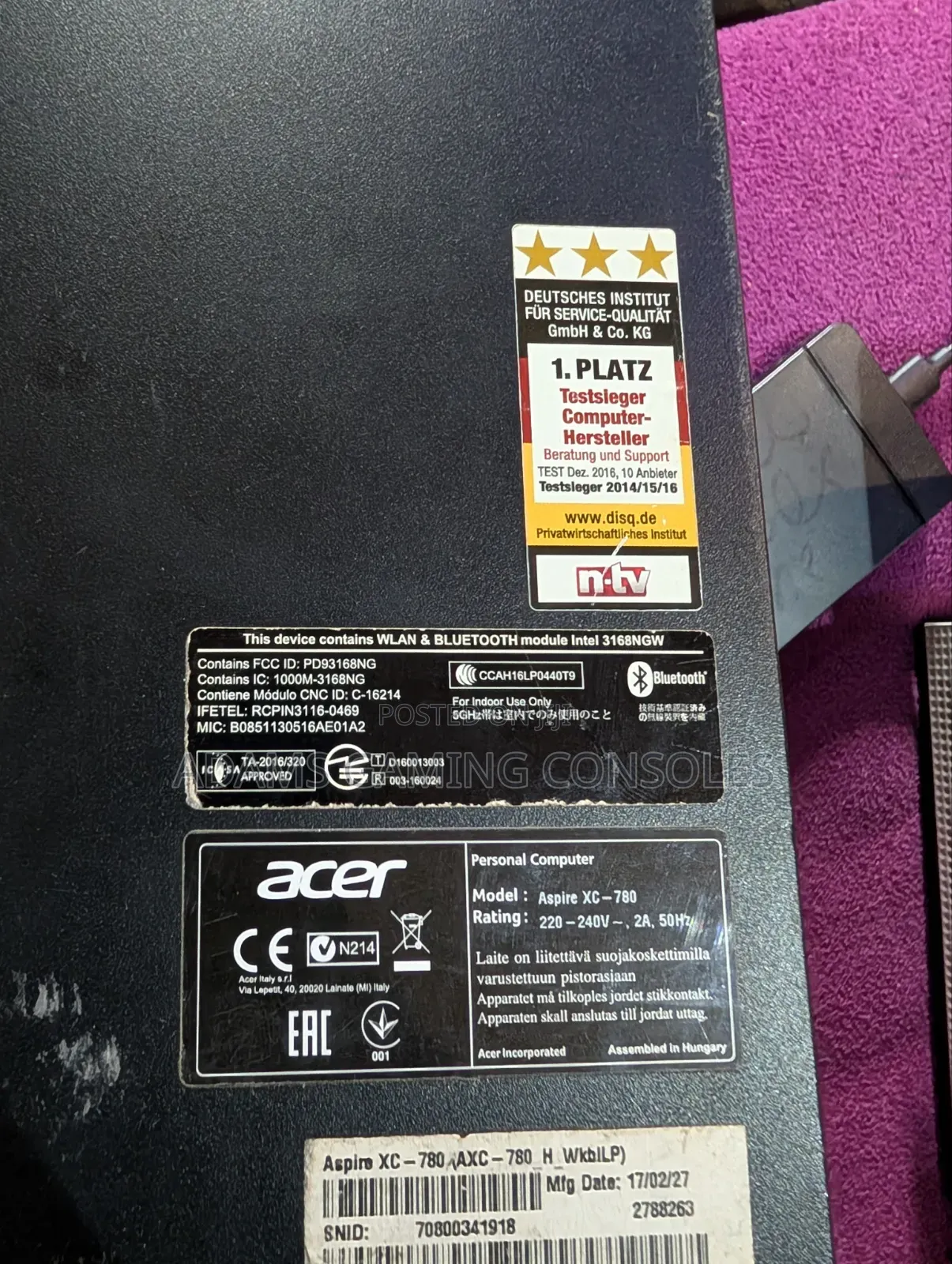 Desktop Computer Acer Aspire XC-780 8GB Intel Core i3 HDD+SSD 1T