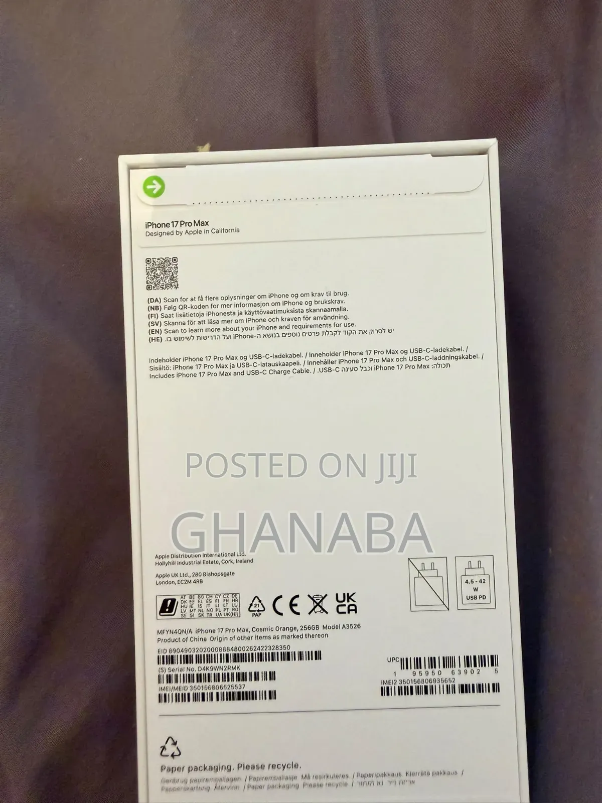 New Apple iPhone 17 Pro Max 256 GB Orange
