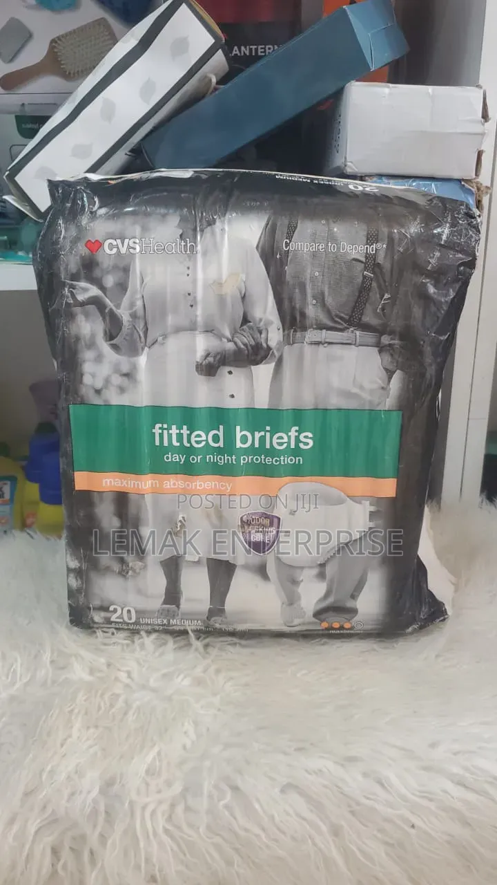 CVS Health Fitted Briefs With Maximum Absorbency for Day or Night.