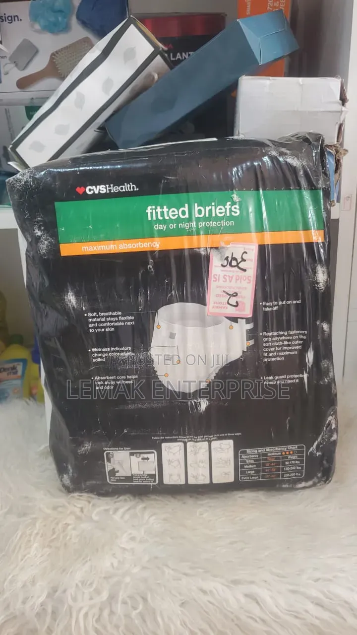 CVS Health Fitted Briefs With Maximum Absorbency for Day or Night.