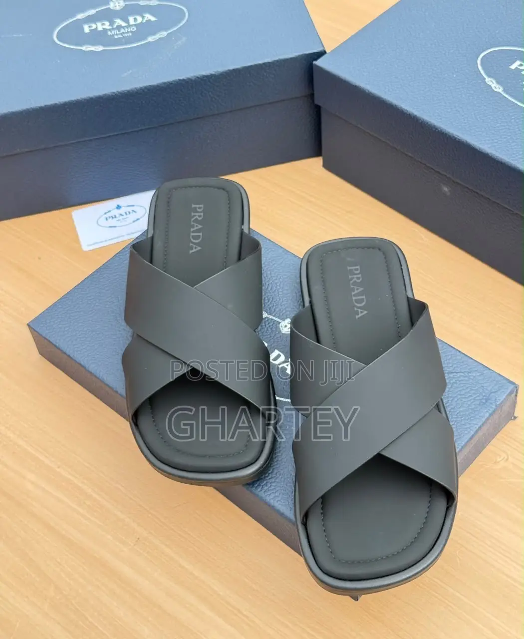 Luxury Crossed Prada Quality Men’s Slippers