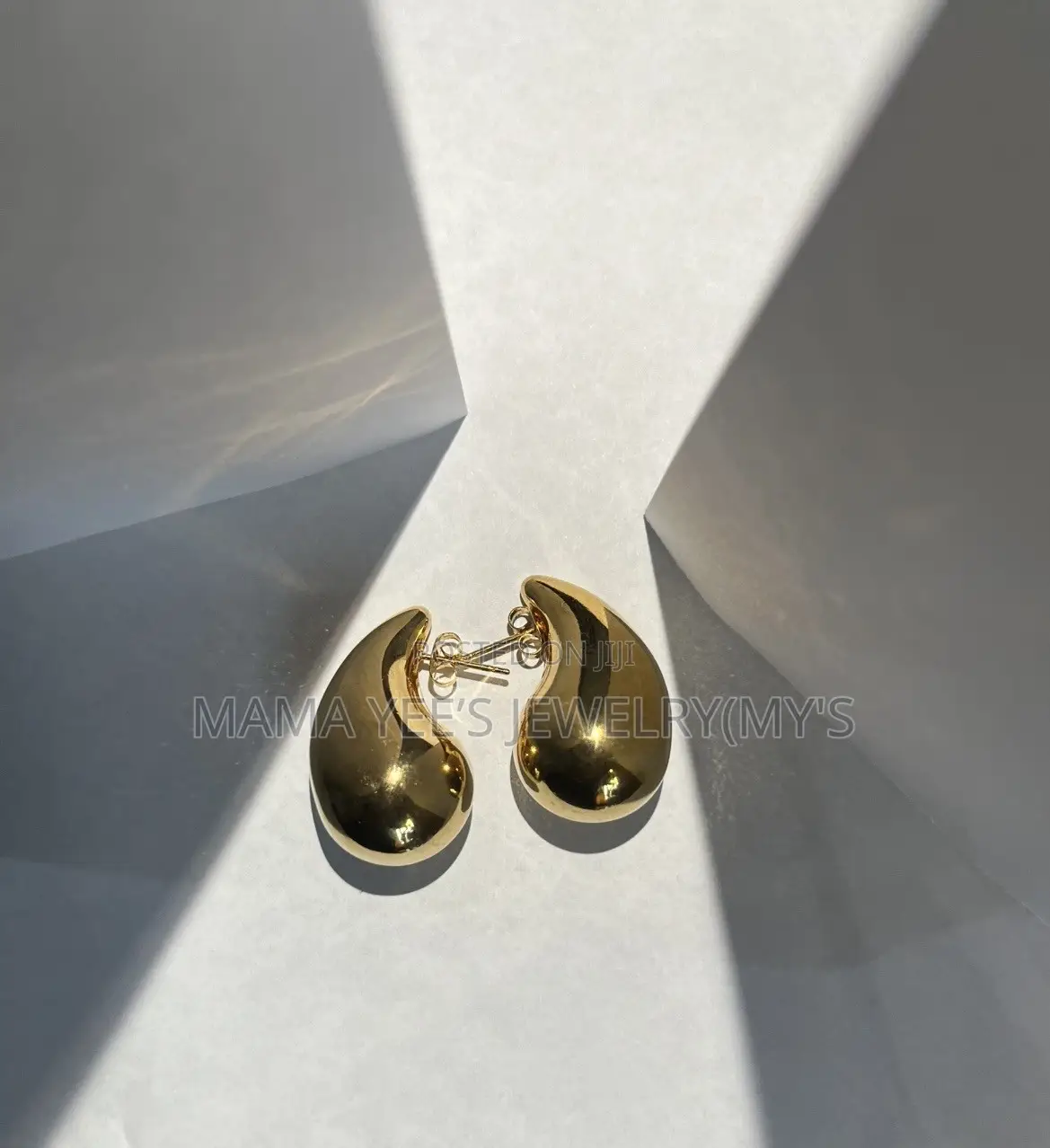 Chunky Gold Waterdrop Statement Earrings