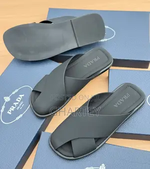 Men’s High Quality Leather Casual Prada Slippers