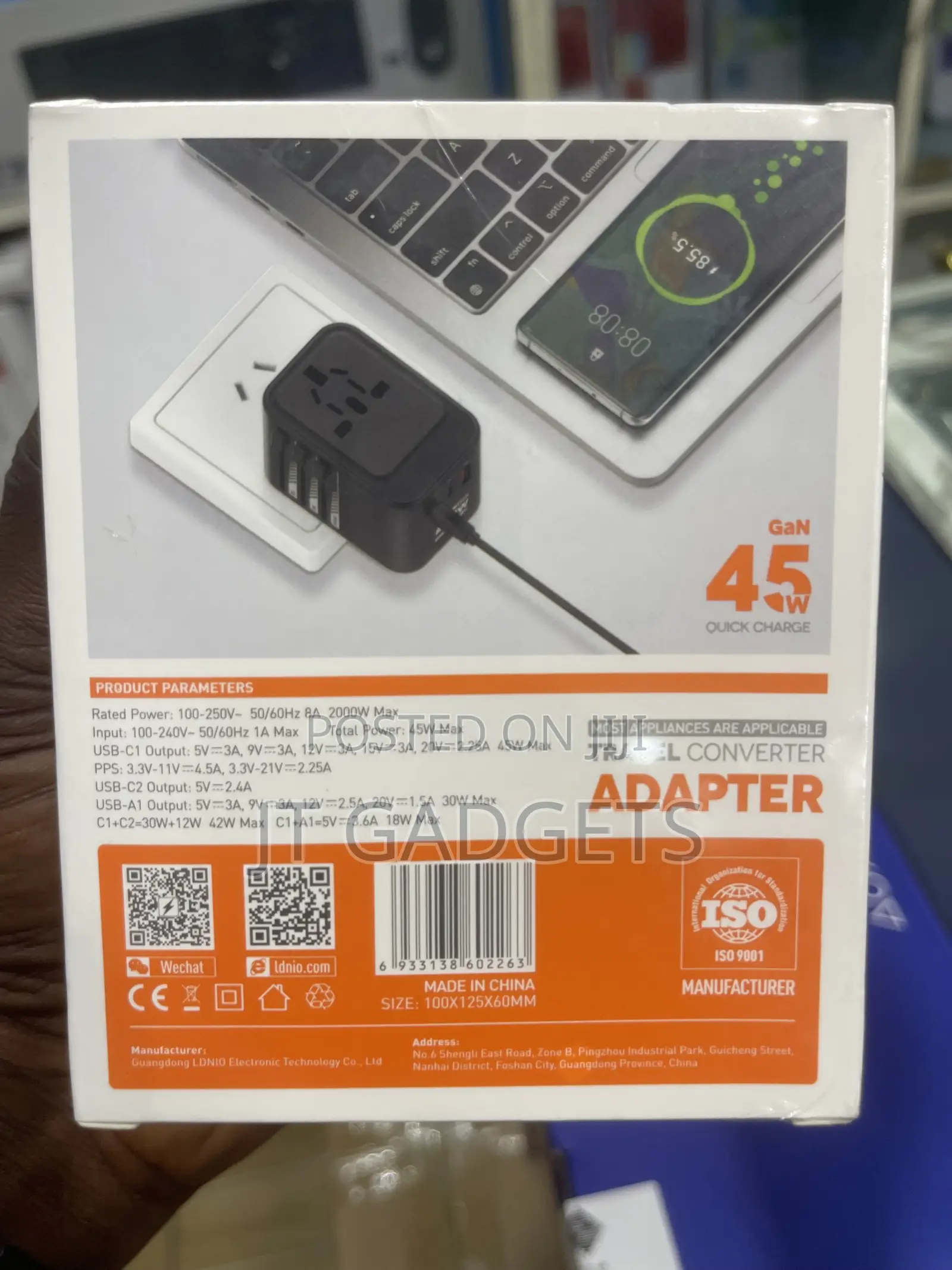 LDNIO Z8 Travel Converter Adapter (45W GaN, PD+QC 3.0)
