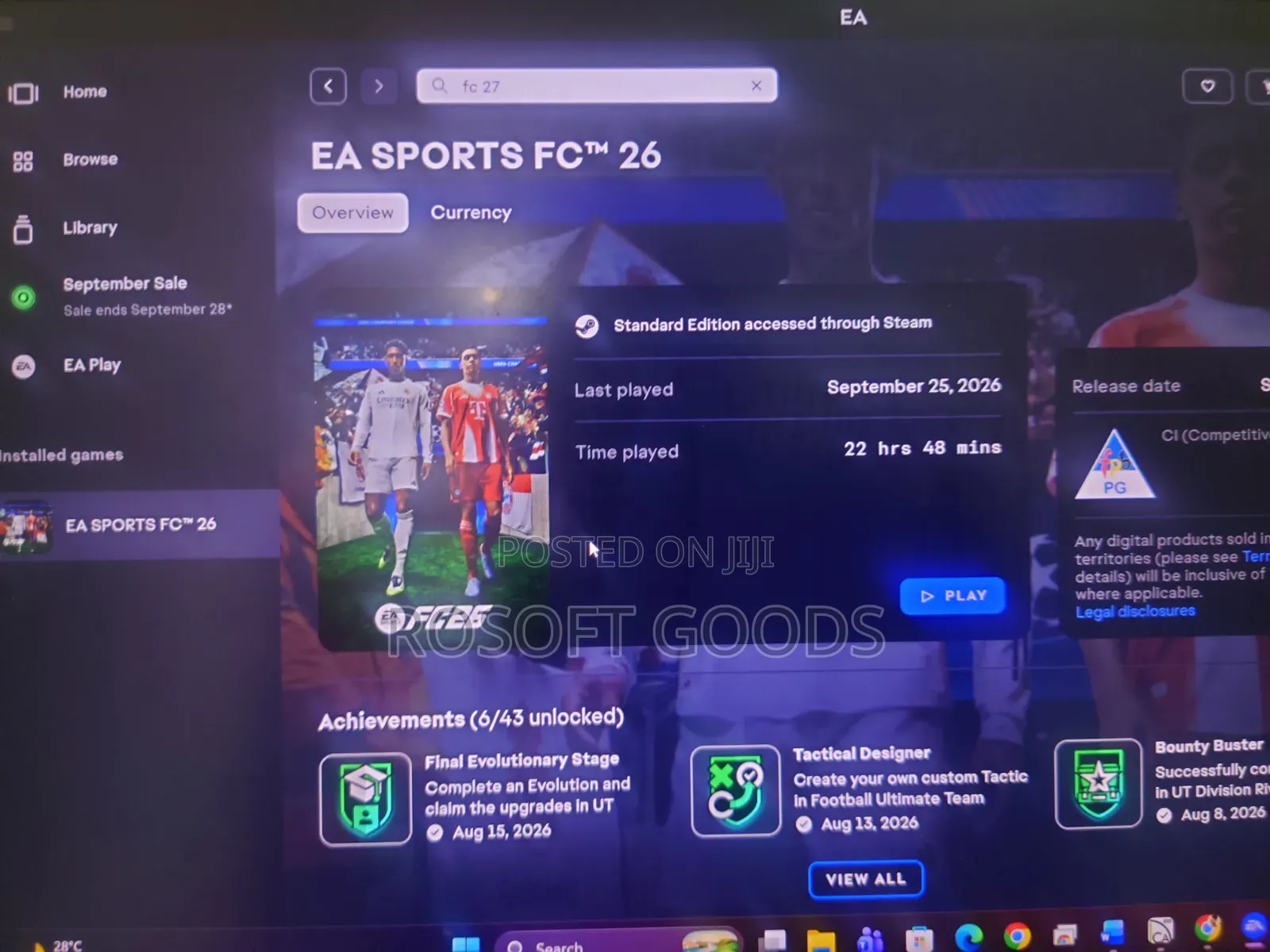 FC 26 PC Game (Steam Account)