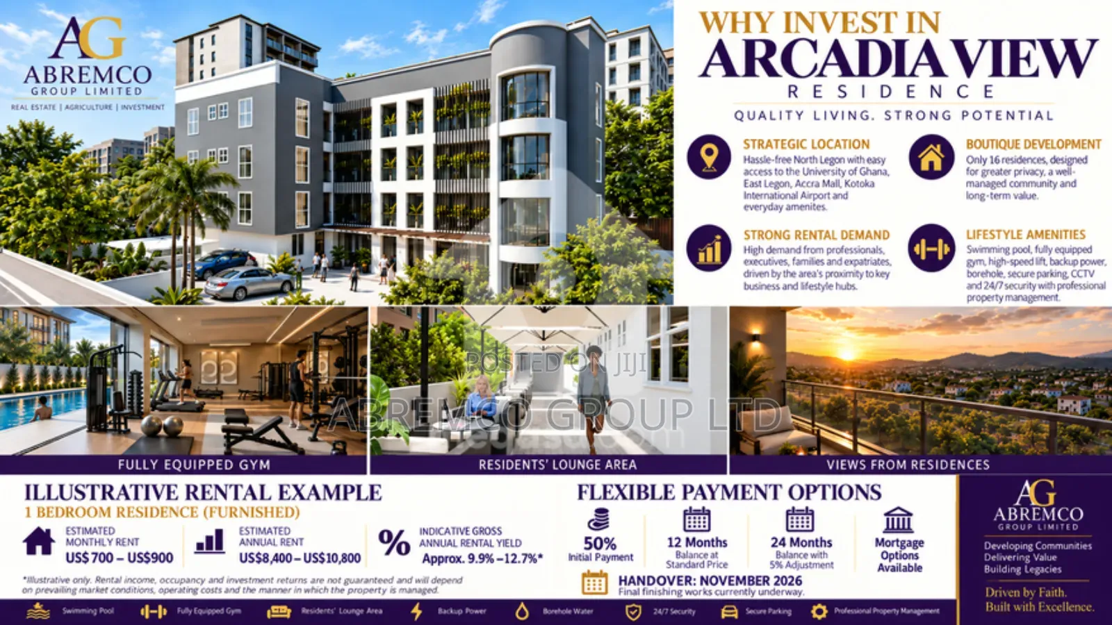 2bdrm Penthouse | Pool, Gym Elevator | North Legon