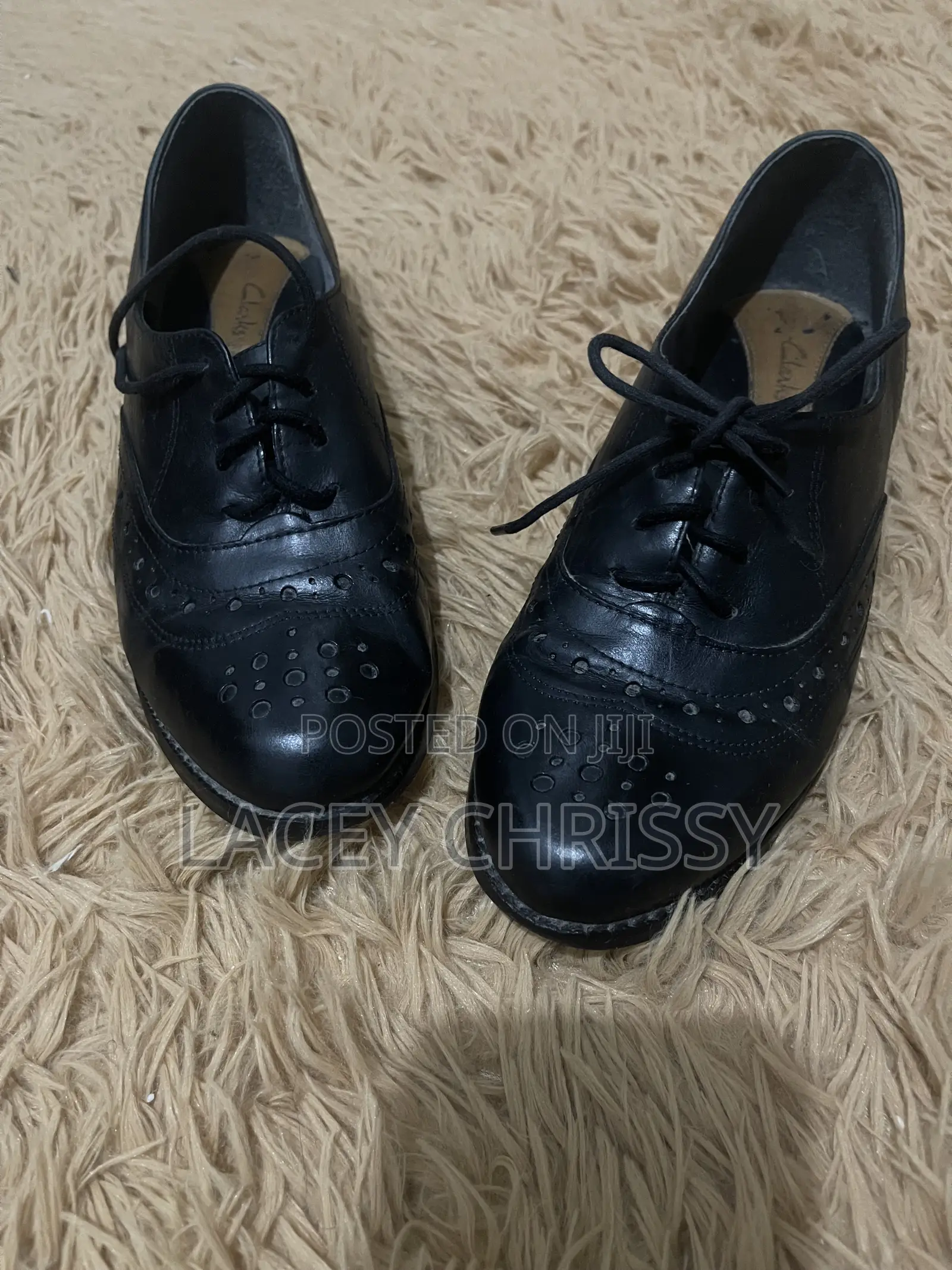 Black Leather Oxford Brogue Shoe
