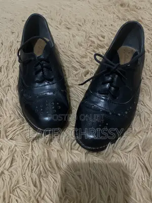 Black Leather Oxford Brogue Shoe