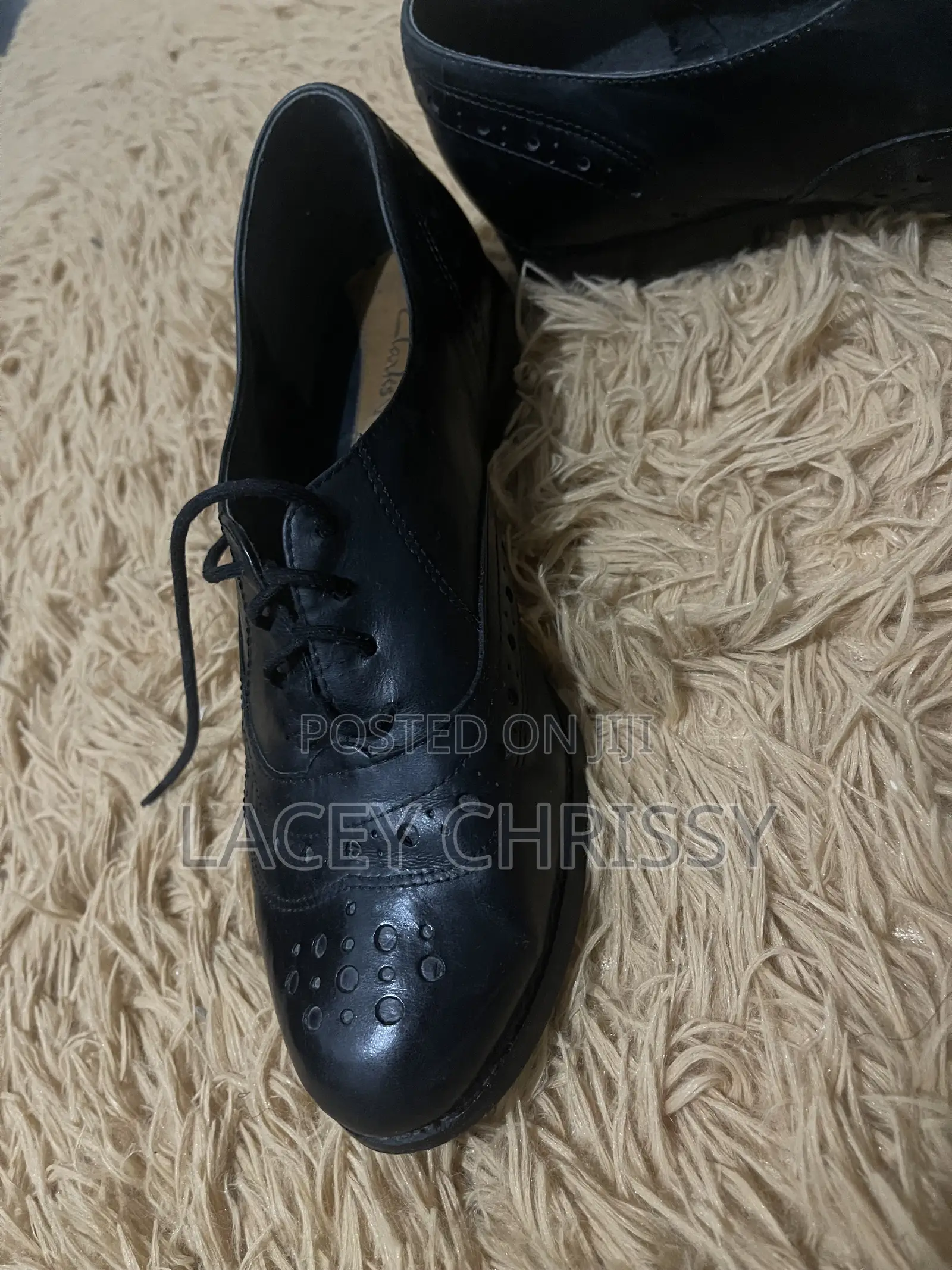 Black Leather Oxford Brogue Shoe