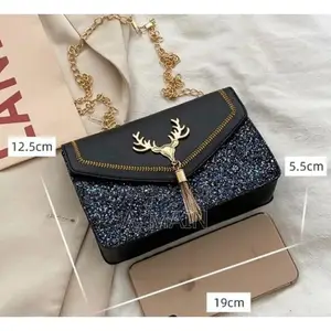 Women’s Shoulder Bag Colour Black (With Deer Head)