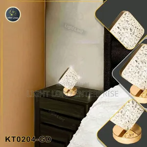 KT0204-Gold Heptagon Chargeable Dest Lamp