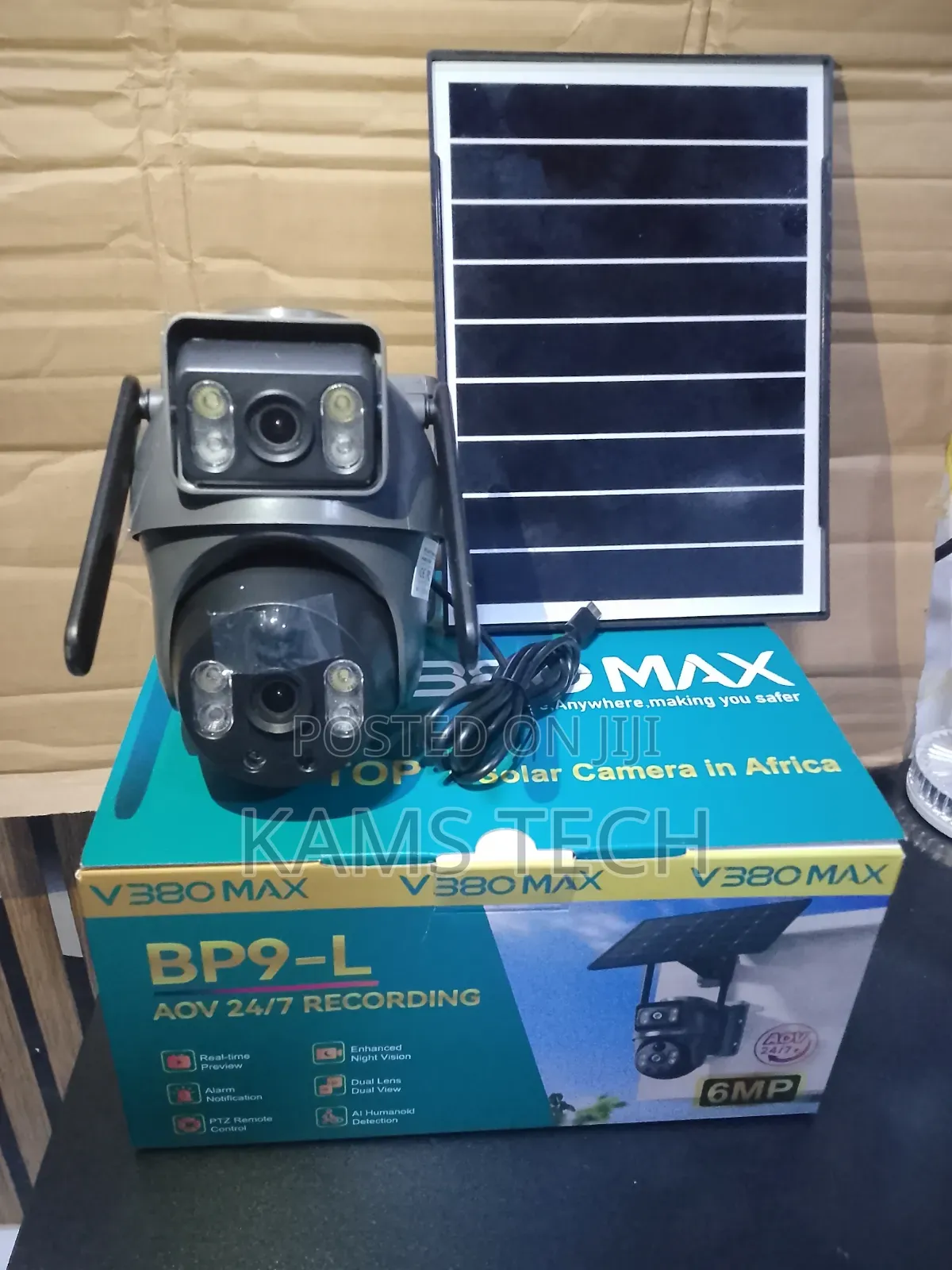 V380max Dual Lens 4G Sim Solar Camera