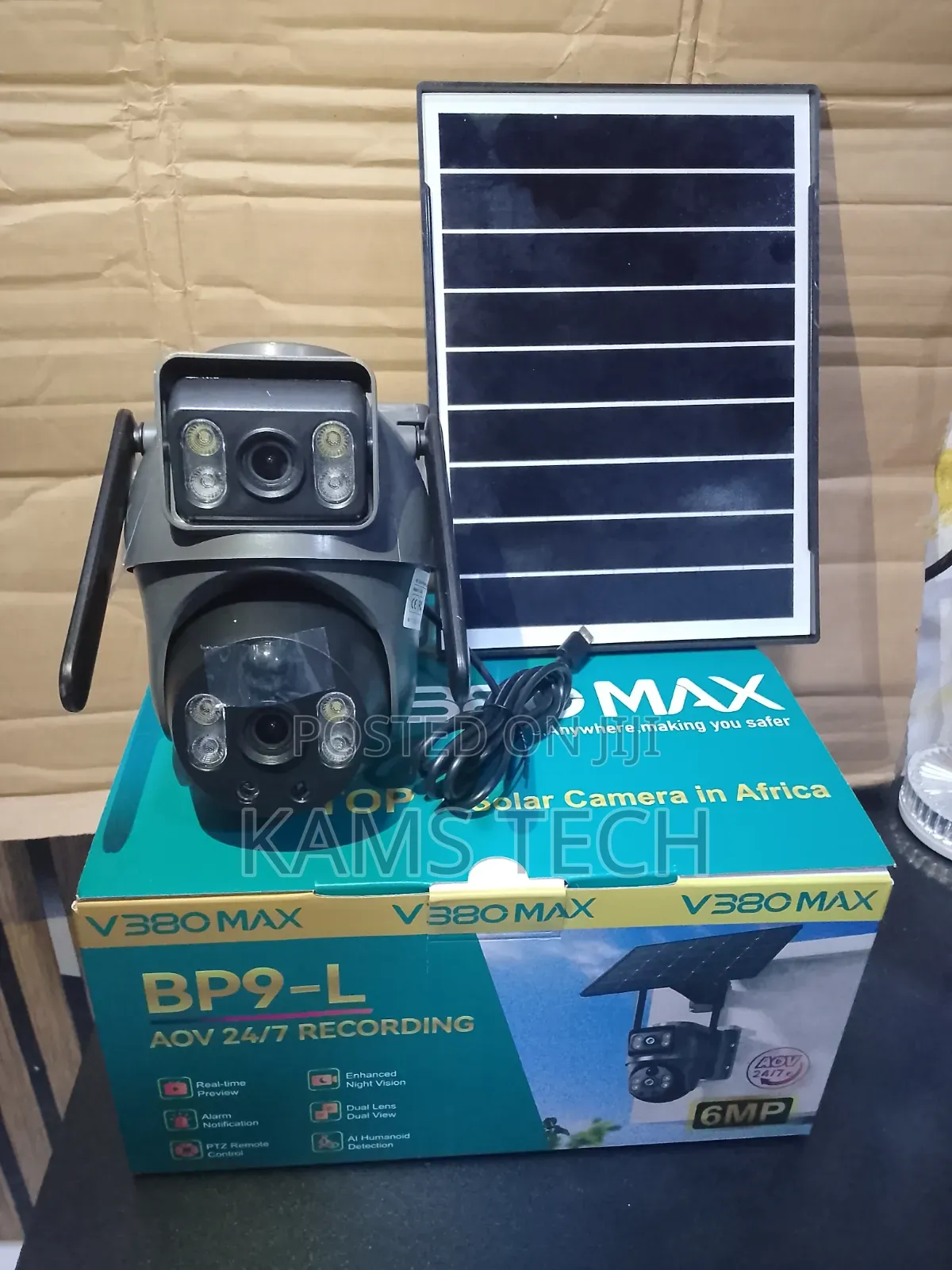V380max Dual Lens 4G Sim Solar Camera