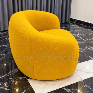 Luxury Yellow Barrel Accent Chair for Sale