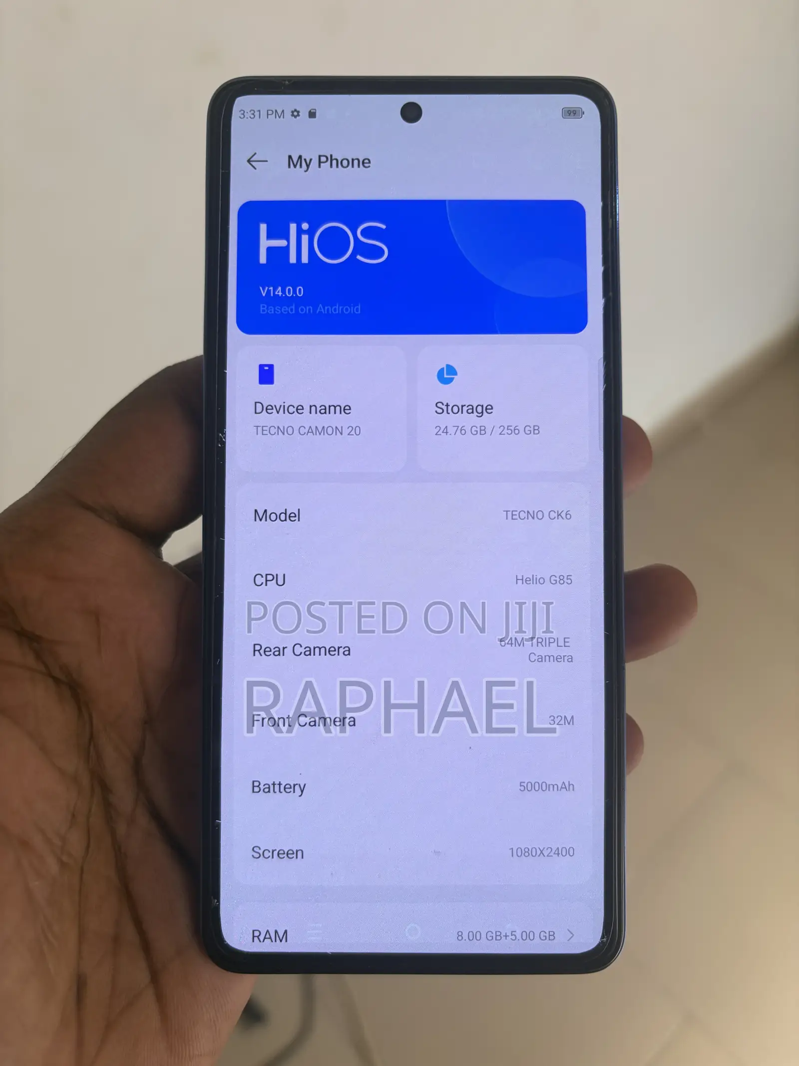 Tecno Camon 20 256 GB Blue