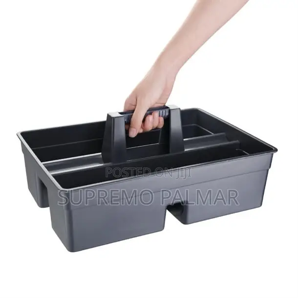 Grey Cleaning Caddy – Multi-Compartment Tool Carry Basket Tray